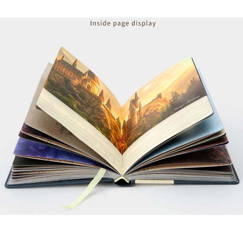 Beautiful Illustrations Magic World Notebook Retro Colorful Inner Pages Hardcover Diary Student Notebook