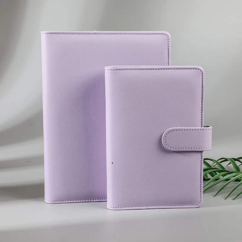 A5/A6 PU Leather Marbled Notebook Binder Budget Planner 6 Ring Binder Hand Ledger Cover School Stationery