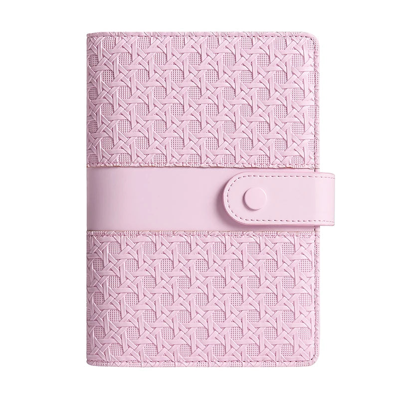 A6 Gingham Check PU Leather DIY Binder Notebook Cover Diary Agenda Planner Paper Cover School Stationery