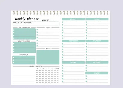 B5 Weekly Planning Note Tear English Schedule Itinerary Punch Card Office S tationery Weekly Planner