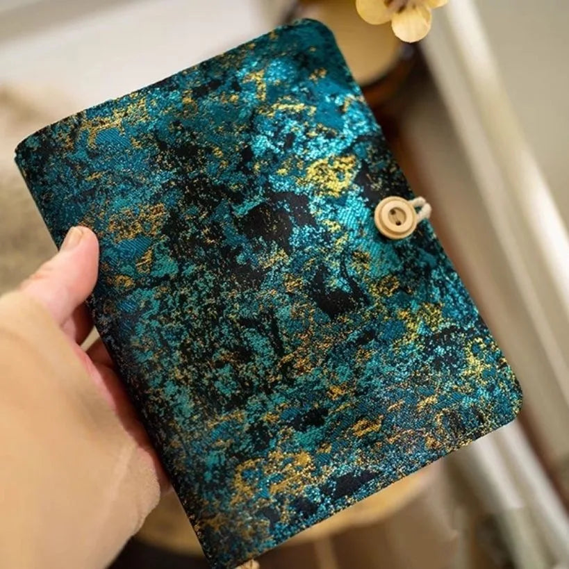 A5 & A6 Fabric cover notebook loose-leaf notepad binder mysterious realm diary ,with 90 blank inner pages