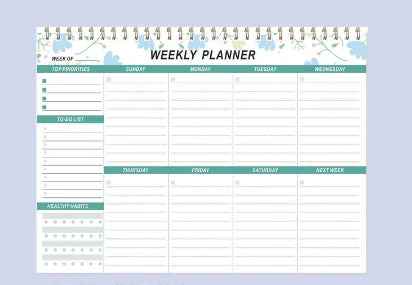 B5 Weekly Planning Note Tear English Schedule Itinerary Punch Card Office S tationery Weekly Planner