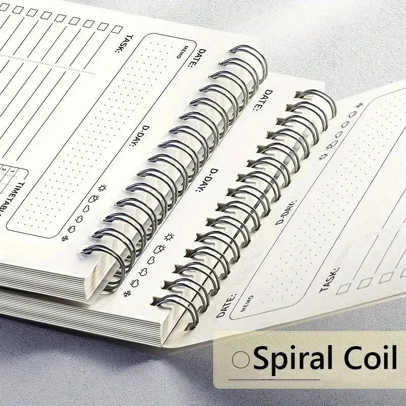 Agenda Schedules Daily Plan To Do List Diary Spiral A5 Notebook Notepad 160 Pages Thick Notebooks Planner Writing Pads Office