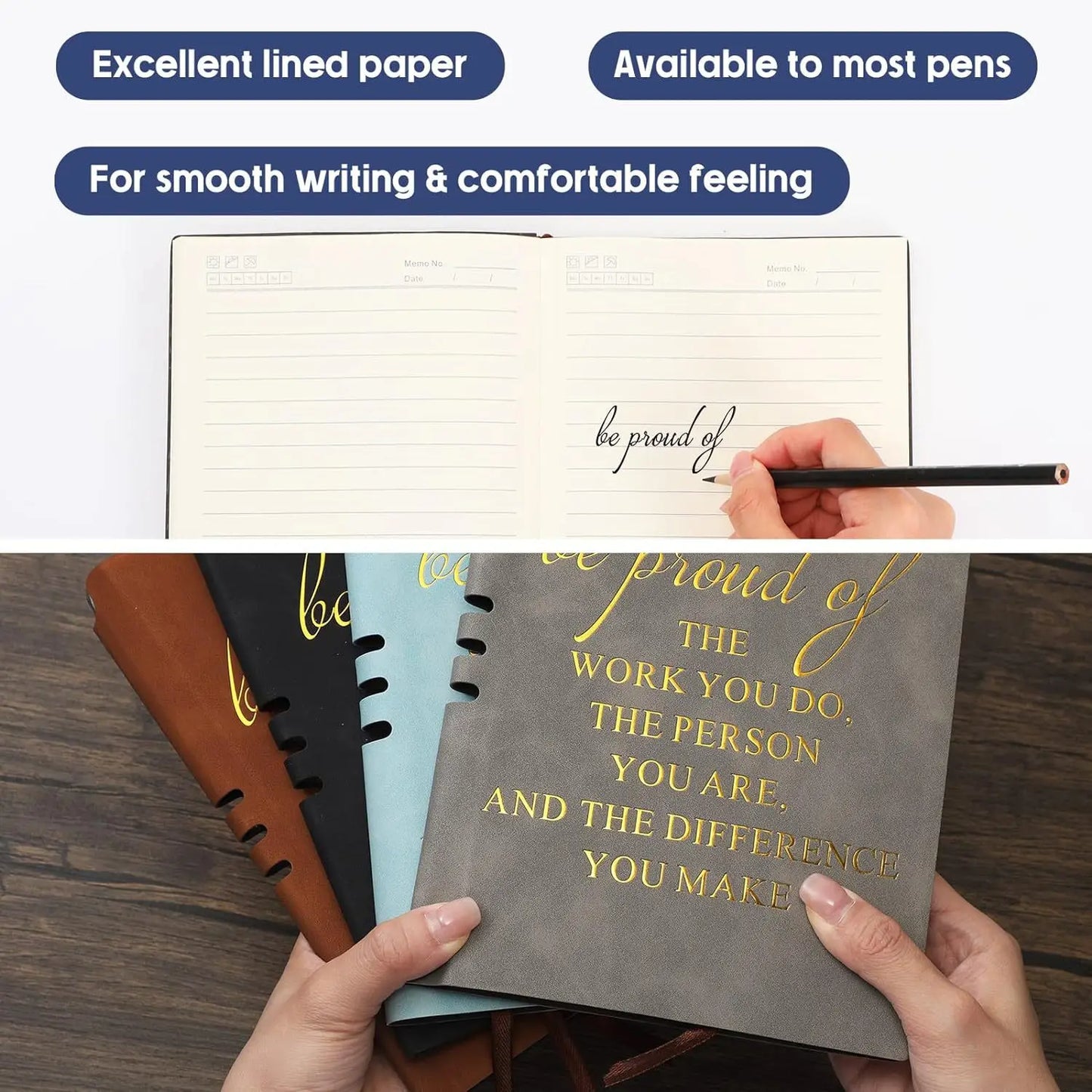 A5 Leather Notebook Journal May You Proud of The Work You Do Appreciation Notepad Thank You Gift for Team Employee Coworker