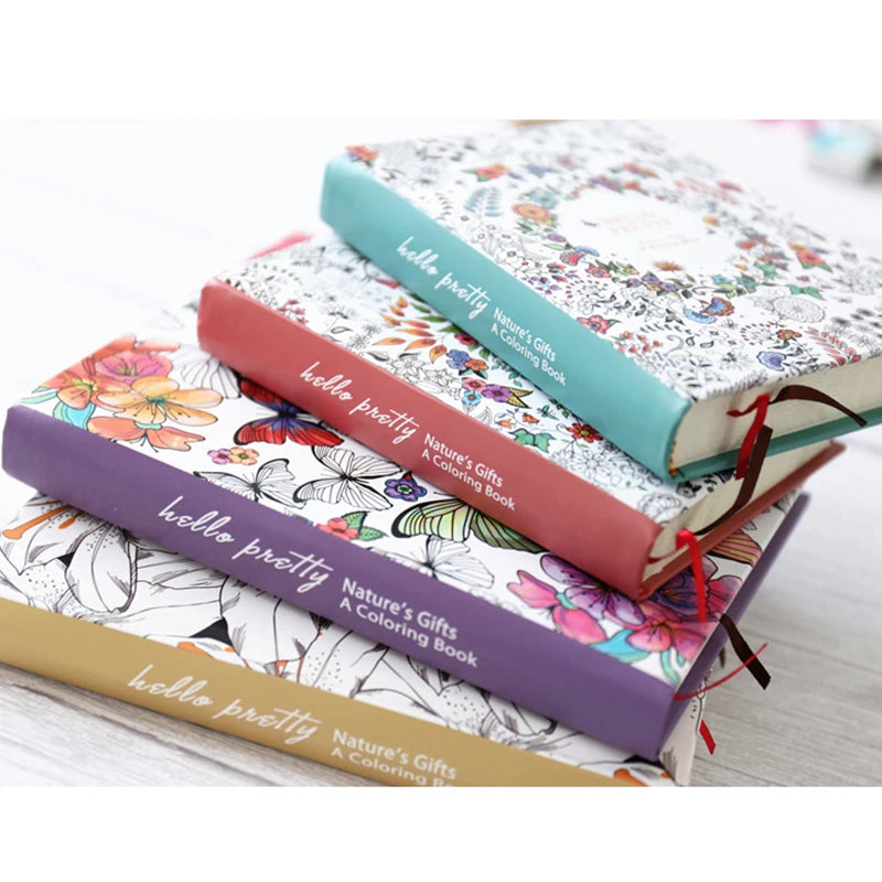 Beautiful Butterfly Hardcover Thick Notebook 148 Sheets Coloring Illustrated Coloring Illustrated Diary Student Notepad