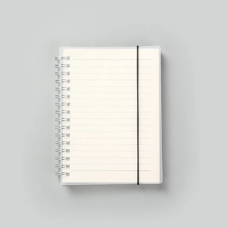 A5 A6 B5 Spiral Notebook Simple PP Cover Transparent Matte Line Grid Blank Dot Notepad Diary Planner Notebooks