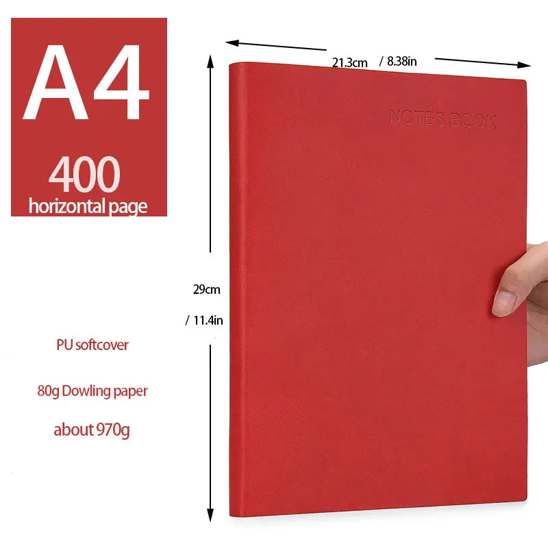 A4 Super Thick 400 Pages Business Notebook Creative Waterproof Leather Office student Diary Notepad Stationery