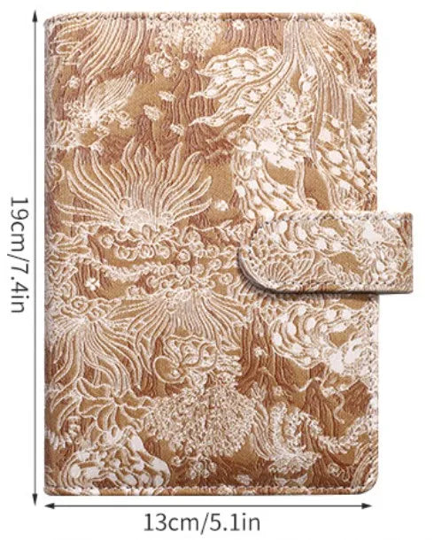 A6 Cute Retro Embroidery Pattern DIY Loose Leaft Binder Notebook Cover Diary Agenda Planner Paper Cover School Stationery