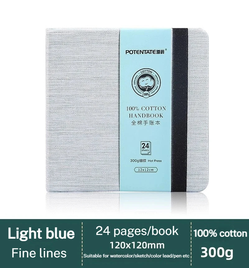 100% Cotton Square Watercolor Paper Book 24 Sheets 300g Art Student Painting Drawing Paper Sketchbook Journal Drawing Notebook