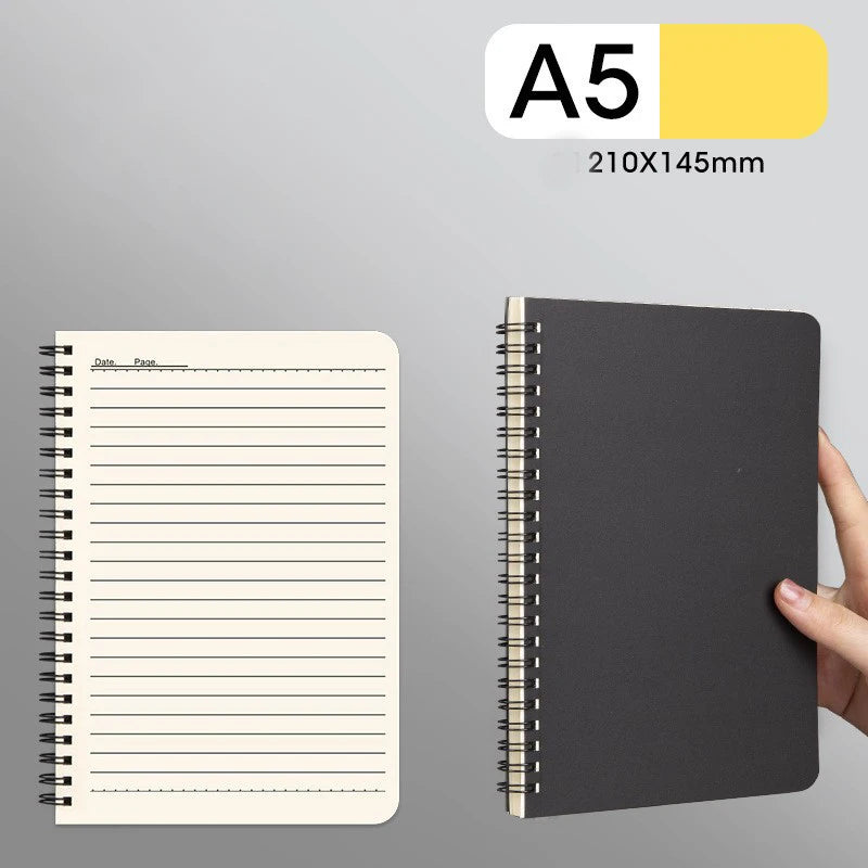 A5 B5 Spiral Notebook Kraft Paper Cover Blank Grid Dot Lined Diary Sketchbook Book School Stationery Supplies