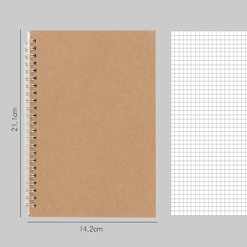A4/A5/A6 Card Cover Note Book Dotted Grid Blank Student Daily Writing Plan Book Office Supplies Stationery Note Book