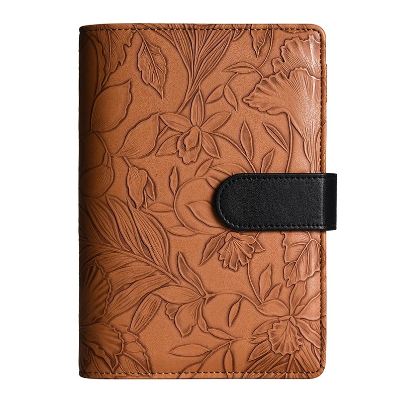A6 Vintage Embossed Cover Money Budget Planner Binder DIY Binder Notebook Cover Diary Agenda Planner Paper Cover School