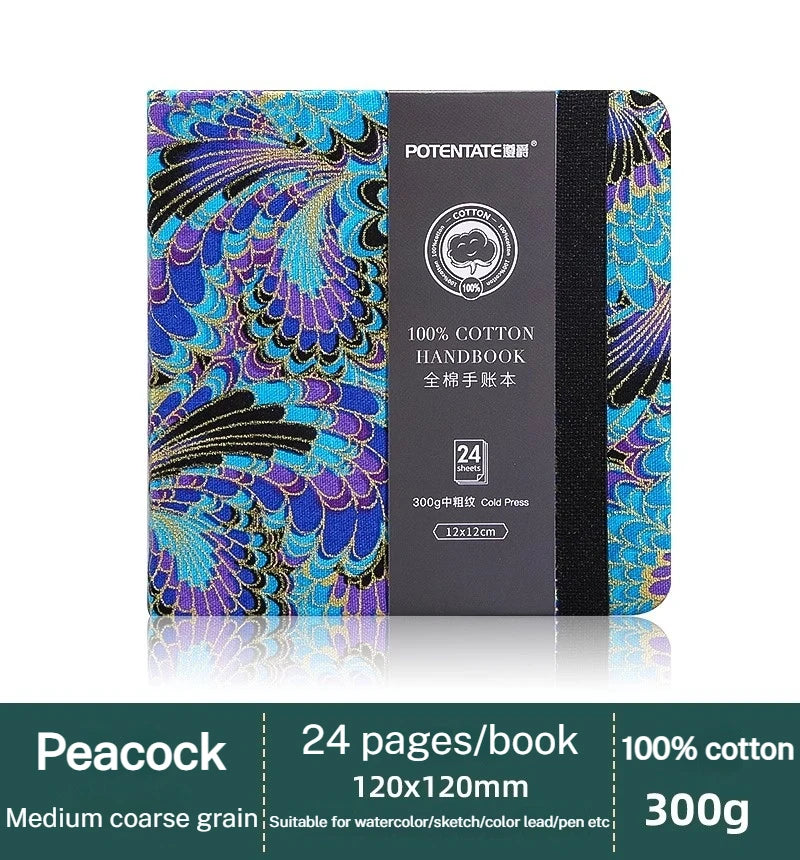 100% Cotton Square Watercolor Paper Book 24 Sheets 300g Art Student Painting Drawing Paper Sketchbook Journal Drawing Notebook