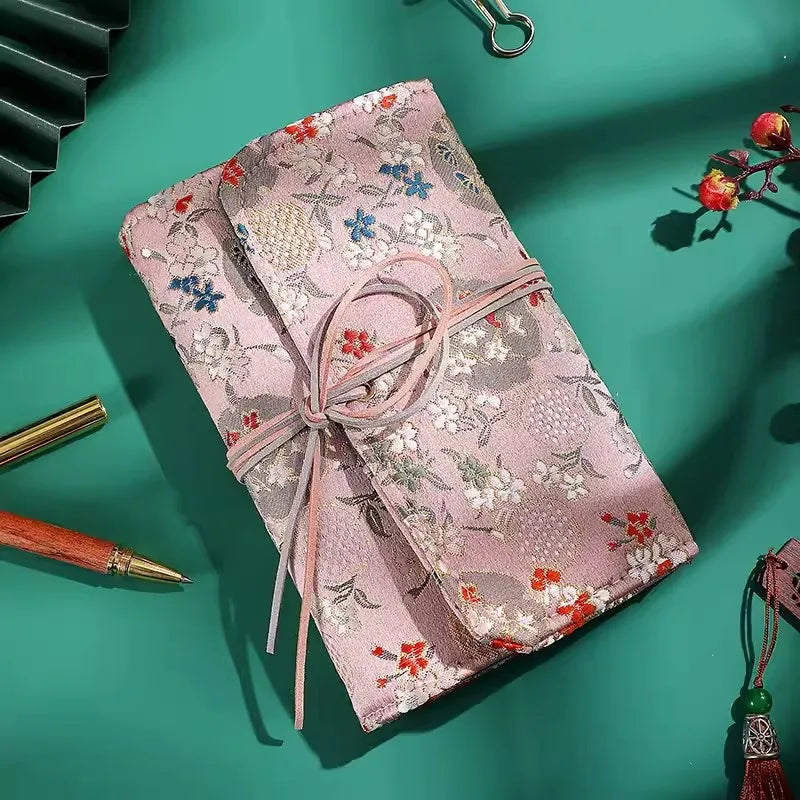 Beautiful Cloth Cover Notebook Girls Retro Chinese Style Girls Loose-leaf Diary Portable Scrapbook Binder Notepad Gift