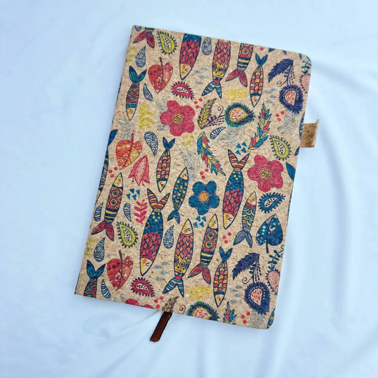 Cork Material Cover Retro Pattern Notebook A5 Bohemian Style Diary Student Notepa