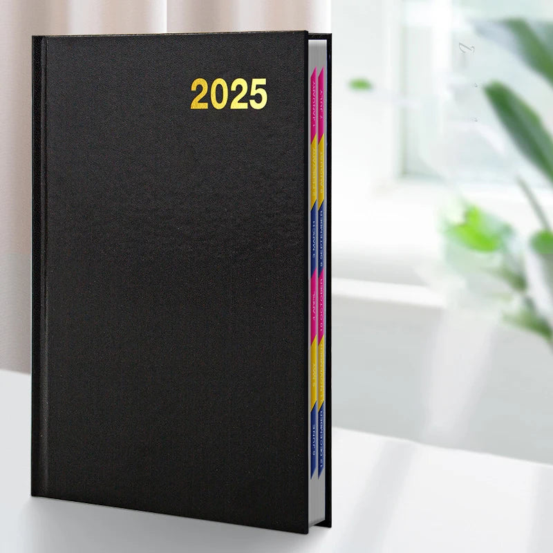 2025 A5 Day A Page Diary With Appointment Times Hardback Desk Organiser Planner School Office Suppliers