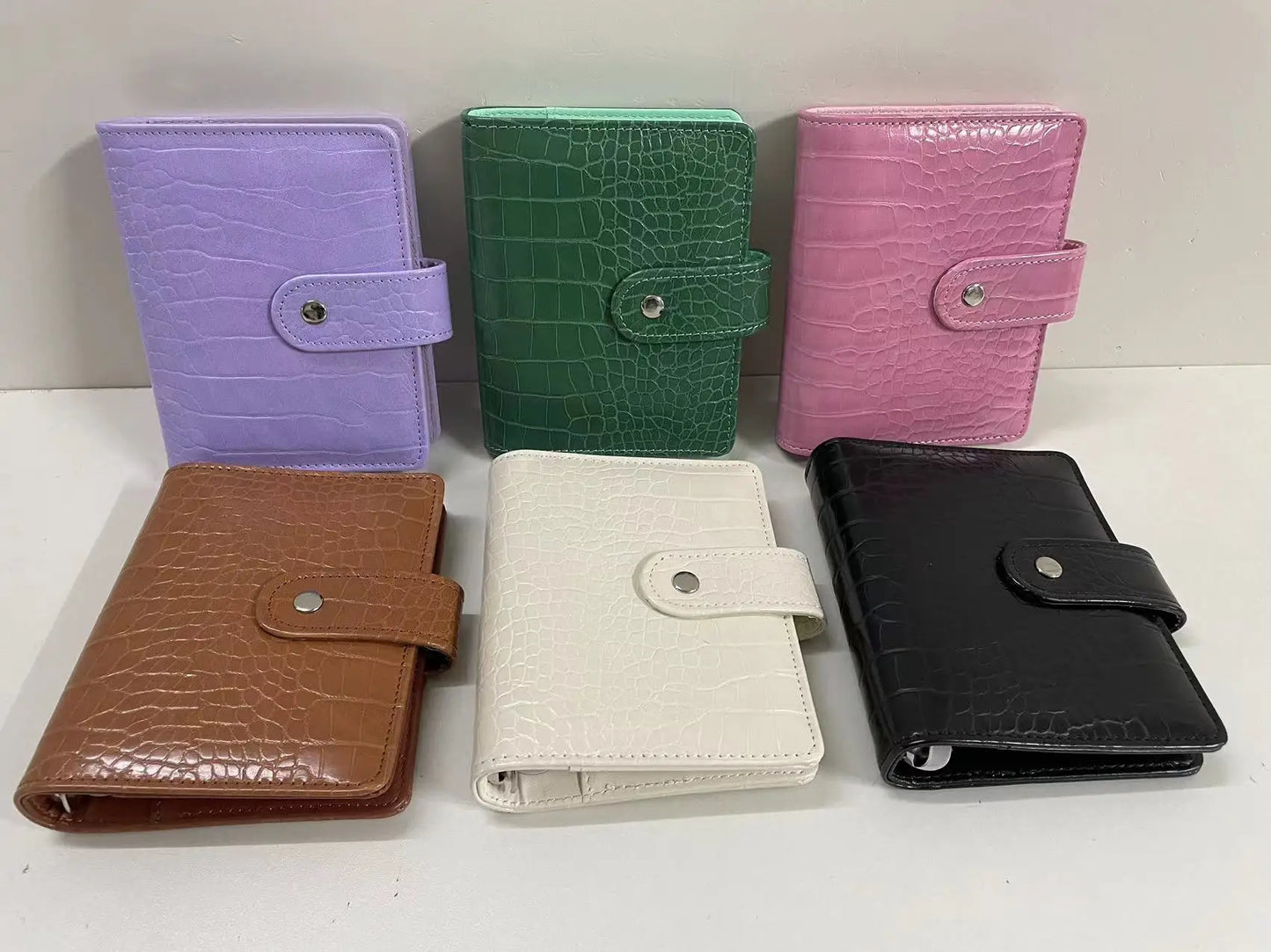 A7 new Crocodile Color 6 Ring Binder PU Clip-on Notebook Leather Loose Leaf Notebook Cover Notebooks Journal Stationery