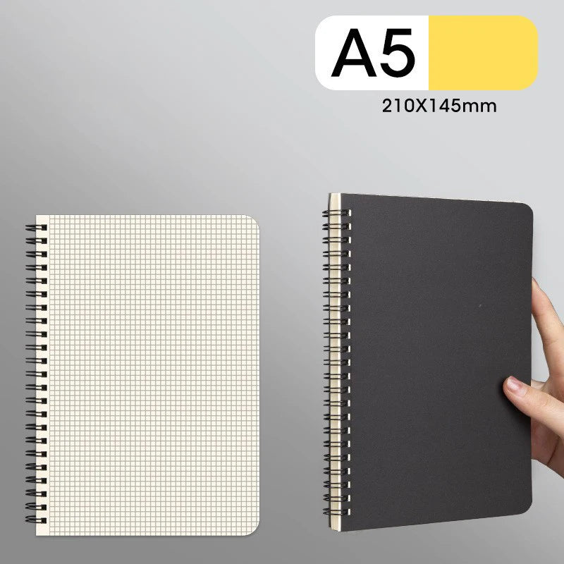 A5 B5 Spiral Notebook Kraft Paper Cover Blank Grid Dot Lined Diary Sketchbook Book School Stationery Supplies