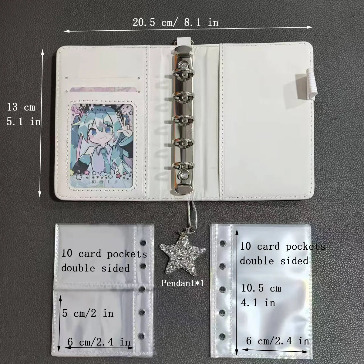 white star mini notebook m5 soft leather photo album binder notepad portable pocket diary