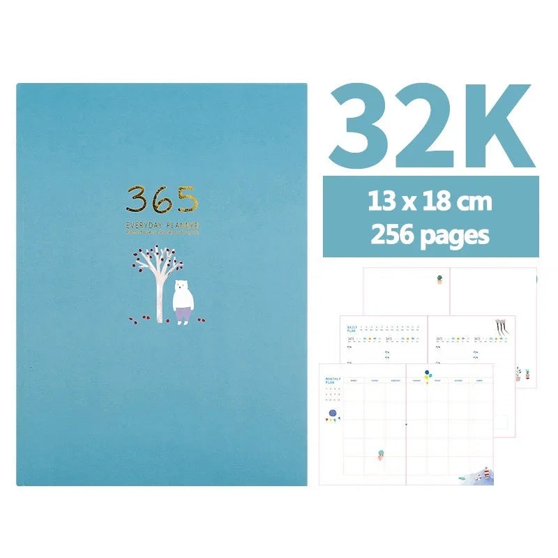 Creative Work Schedule 365 Day Planner Cartoon Diary Notepad Notebook Daily Planner Planner Supplies School