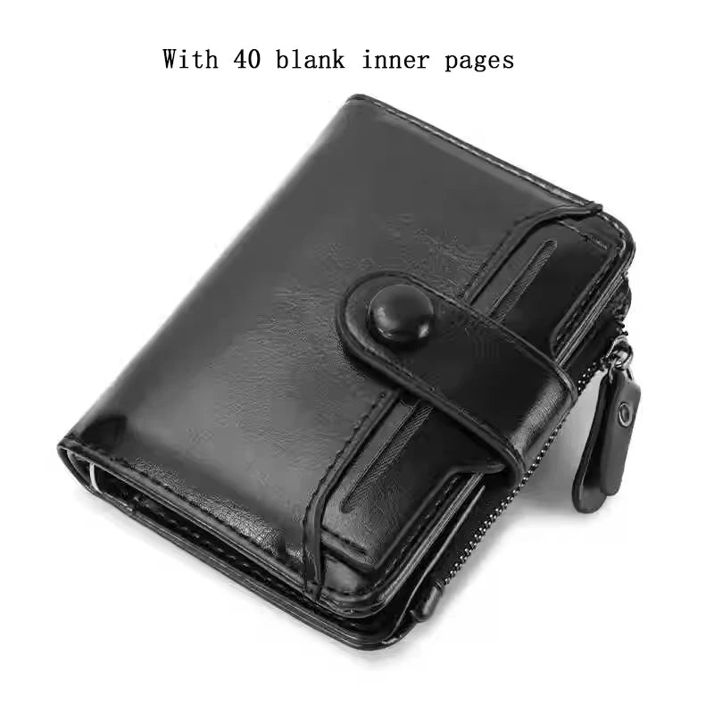 M5 Binder Mini Notebook Multifunction Wallet Card Holder Portable Soft Leather Small Notepad,with 40 inner pages