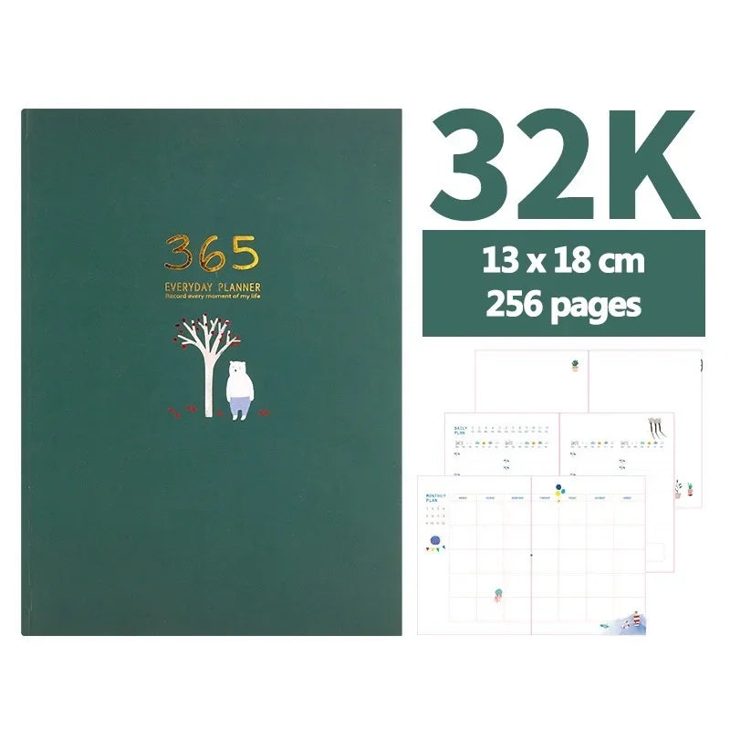 Creative Work Schedule 365 Day Planner Cartoon Diary Notepad Notebook Daily Planner Planner Supplies School