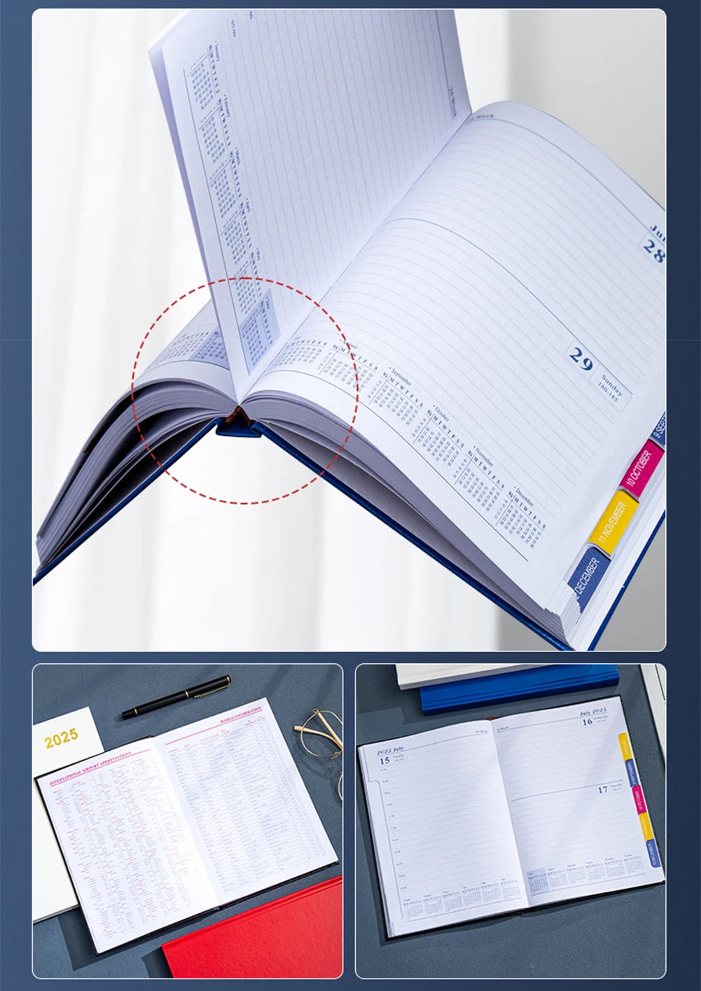 2025 A5 Day A Page Diary With Appointment Times Hardback Desk Organiser Planner School Office Suppliers