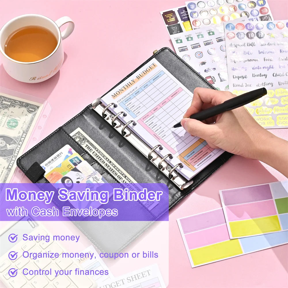 A6 Mandala Pattern Binder Budget Loose-leaf Notebook Daily Planner Money Cash Budget Financial Planner Hand Book Office Supplies