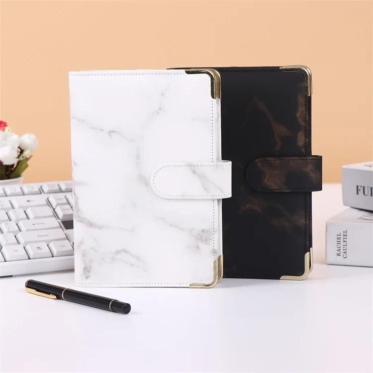 A5 A6 Marble Pink PU Binder Notebook DIY Binder Notebook Cover Diary Agenda Planner Paper Cover School Stationery