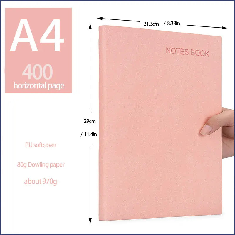 A4 Super Thick 400 Pages Business Notebook Creative Waterproof Leather Office student Diary Notepad Stationery