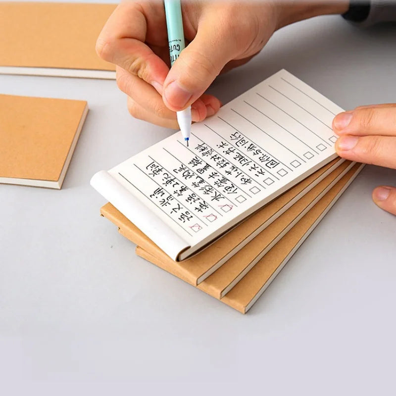 50 Pages Memo Pad Sticky Note Kraft Paper Writing Pads Notepads Portable Daily Planner Schedule Book To Do List School Supplies