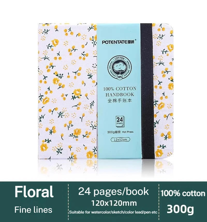 100% Cotton Square Watercolor Paper Book 24 Sheets 300g Art Student Painting Drawing Paper Sketchbook Journal Drawing Notebook