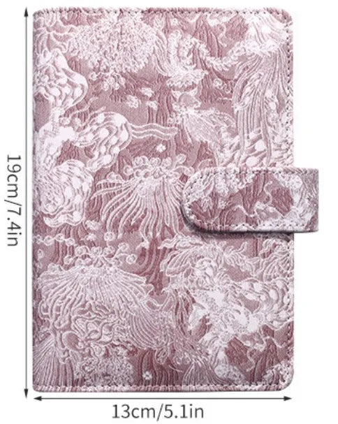 A6 Cute Retro Embroidery Pattern DIY Loose Leaft Binder Notebook Cover Diary Agenda Planner Paper Cover School Stationery