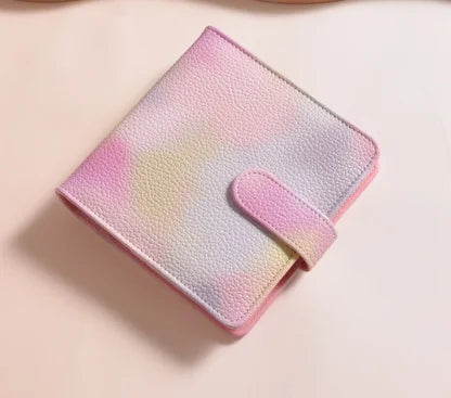 B6 A8 Square MacaronTie Dye Color Change PU Leather DIY Binder Notebook Cover Diary Agenda Planner Paper Cover School Stationery