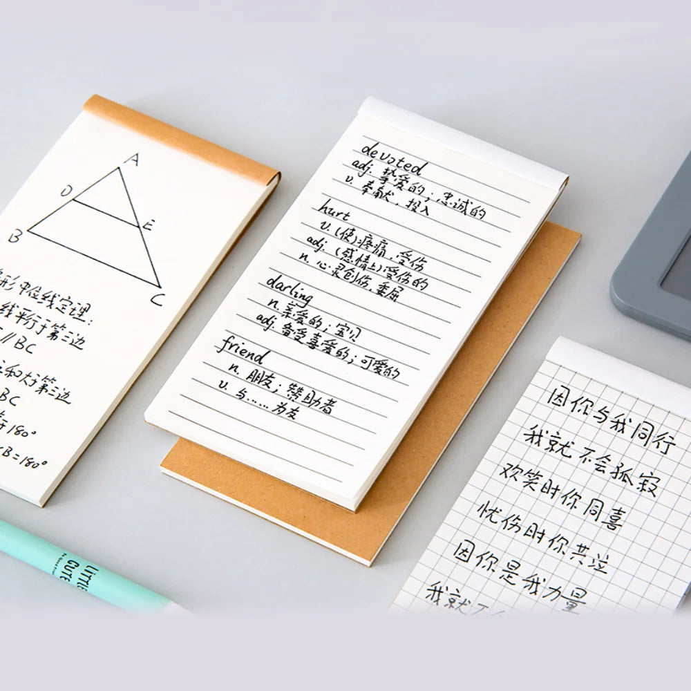 50 Pages Memo Pad Sticky Note Kraft Paper Writing Pads Notepads Portable Daily Planner Schedule Book To Do List School Supplies