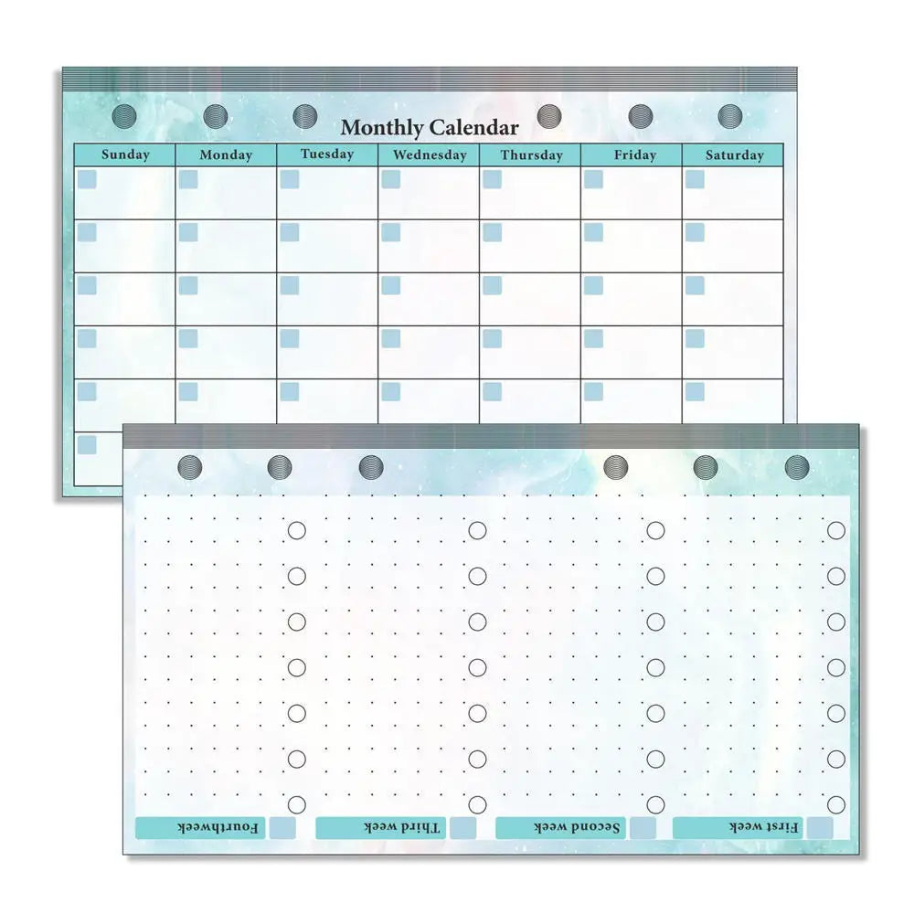 A6 Loose Leaf Notebook Refill Spiral Binder Inner Page Budget Page Monthly Weekly Daily Planner Agenda To Do Line Inside Paper