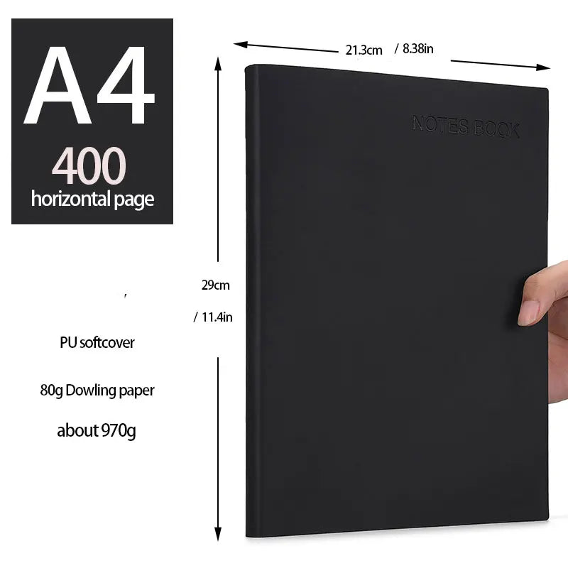 A4 Super Thick 400 Pages Business Notebook Creative Waterproof Leather Office student Diary Notepad Stationery