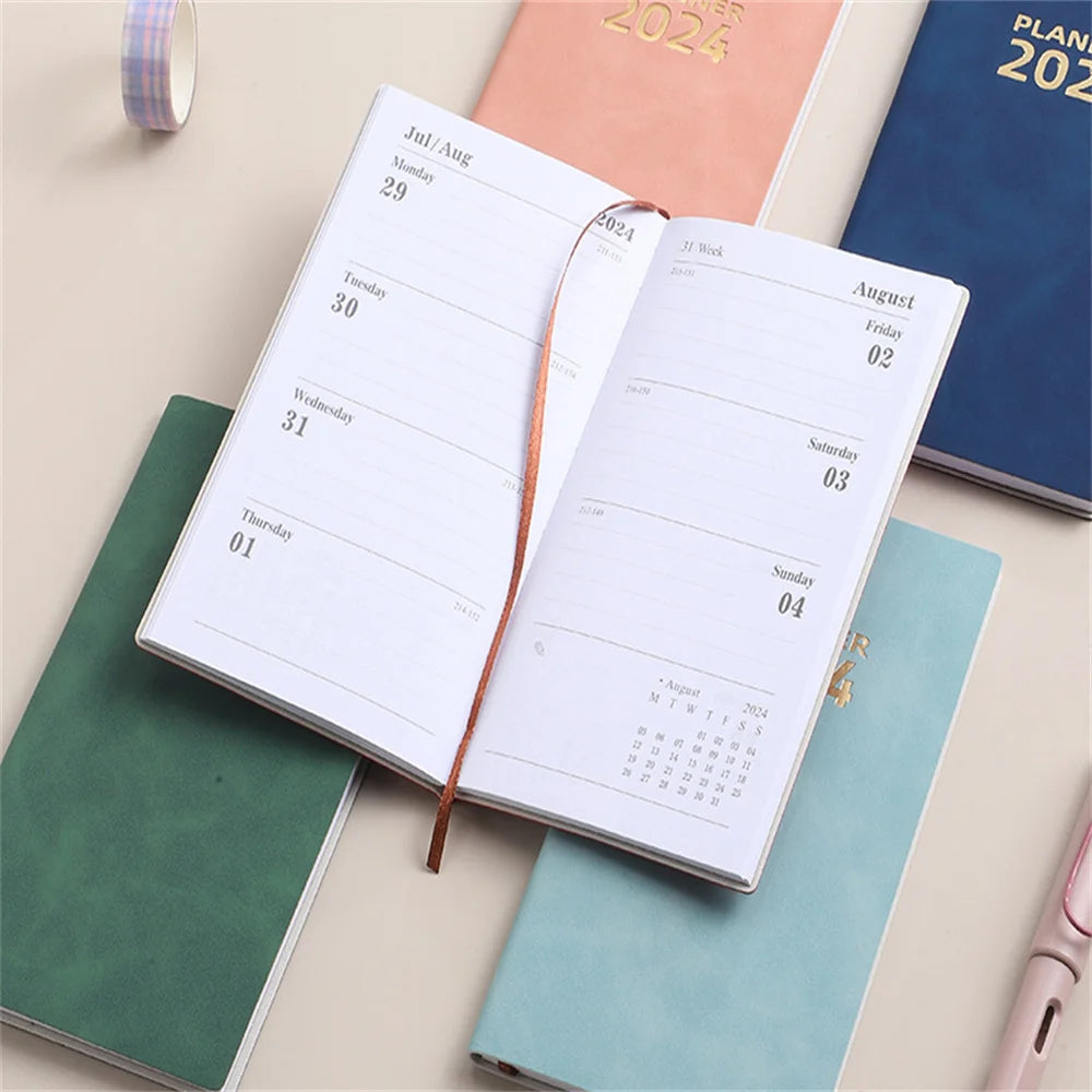 2024 A6 Notebook Daily Weekly Agenda Planner Notebook 365 Days Notepad Journal Notebook Office School Supplies