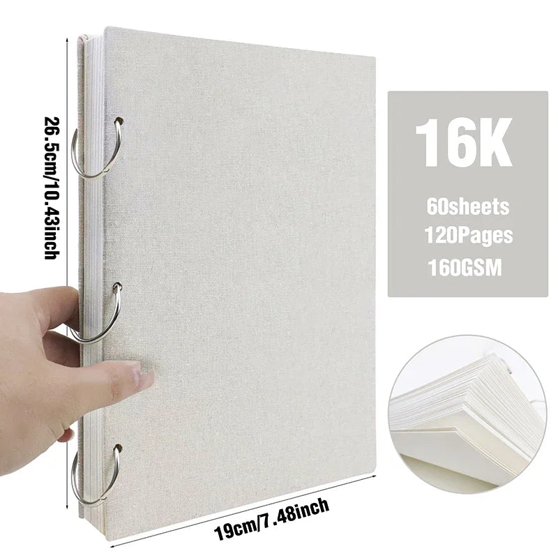 160GSM Thick Sketchbook Loose-Leaf Painting Art Book Detachable 60 Sheets Watercolor no Bleeding Drawing Supplies Stationery