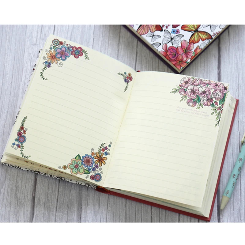 Beautiful Butterfly Hardcover Thick Notebook 148 Sheets Coloring Illustrated Coloring Illustrated Diary Student Notepad