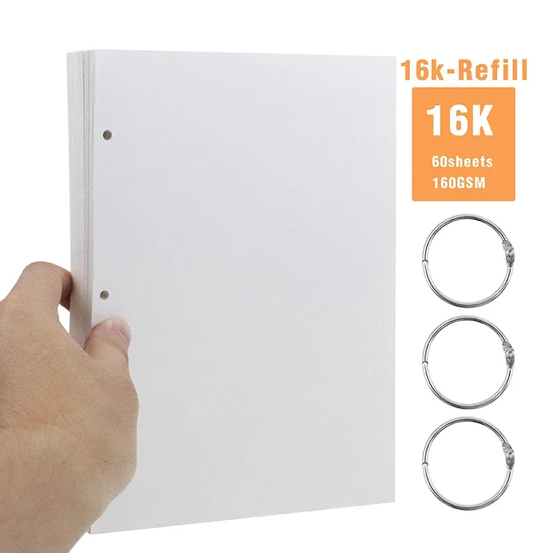 160GSM Thick Sketchbook Loose-Leaf Painting Art Book Detachable 60 Sheets Watercolor no Bleeding Drawing Supplies Stationery
