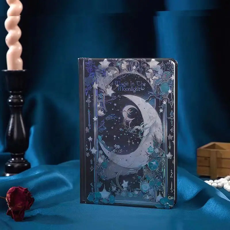 (Magic In The Moonlight )Hardcover Notebook Full Color Page Pretty Illustration Cute Exquisite Girl Diary Student Notepad