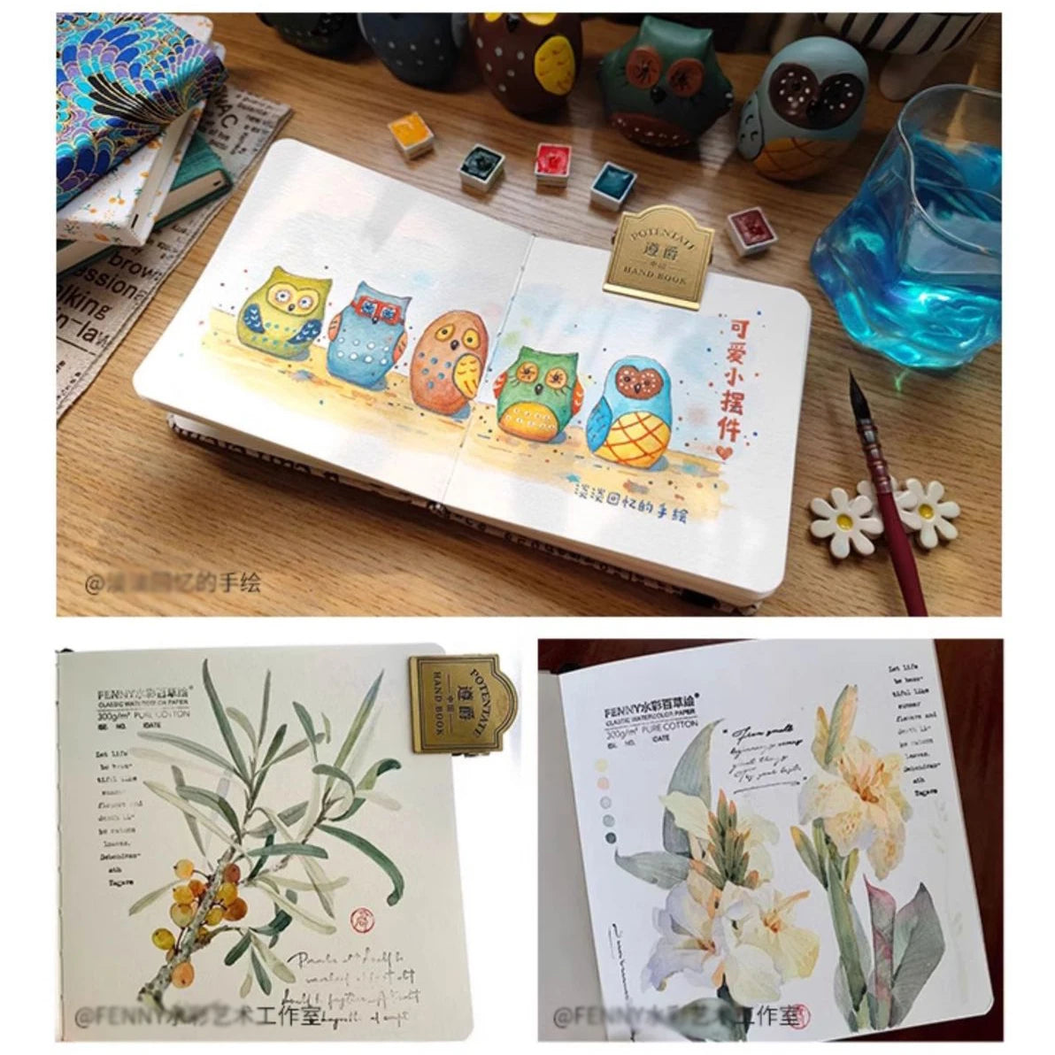 100% Cotton Square Watercolor Paper Book 24 Sheets 300g Art Student Painting Drawing Paper Sketchbook Journal Drawing Notebook