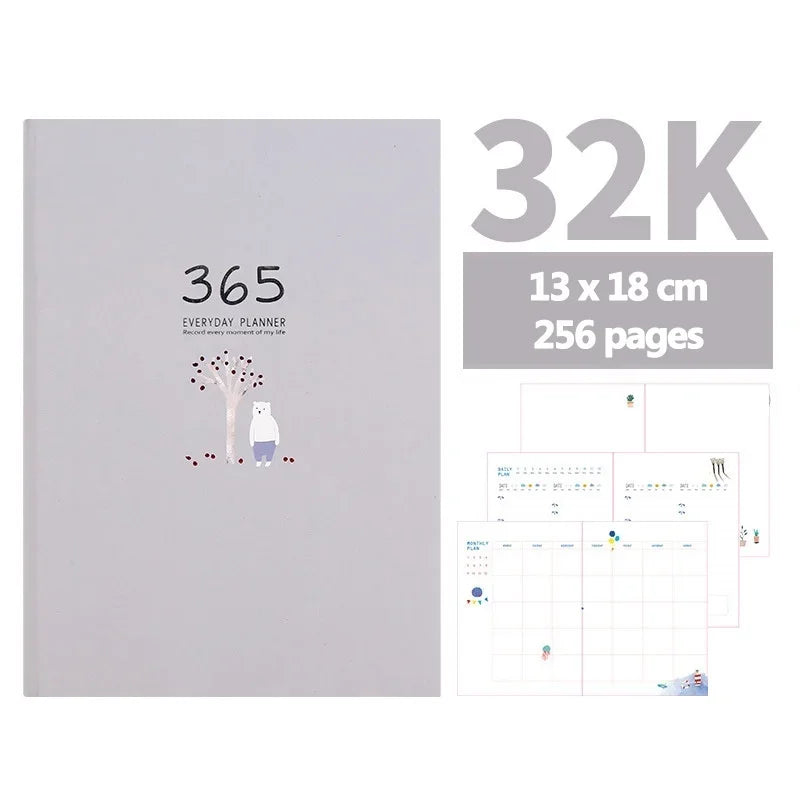 Creative Work Schedule 365 Day Planner Cartoon Diary Notepad Notebook Daily Planner Planner Supplies School