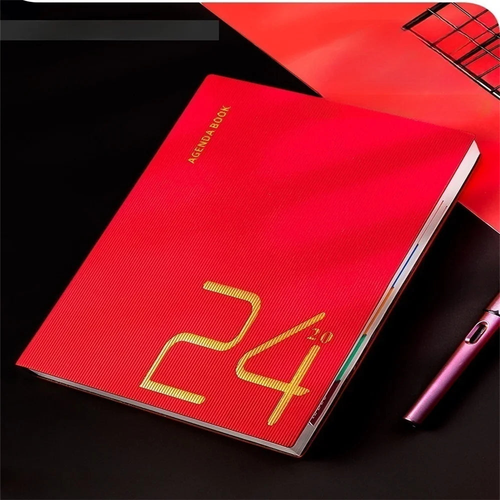 A5 Notebook Daily Weekly Monthly Planner 2024 Schedule Agenda Book 365 Days Notepad Writing Pads Office School Supplies