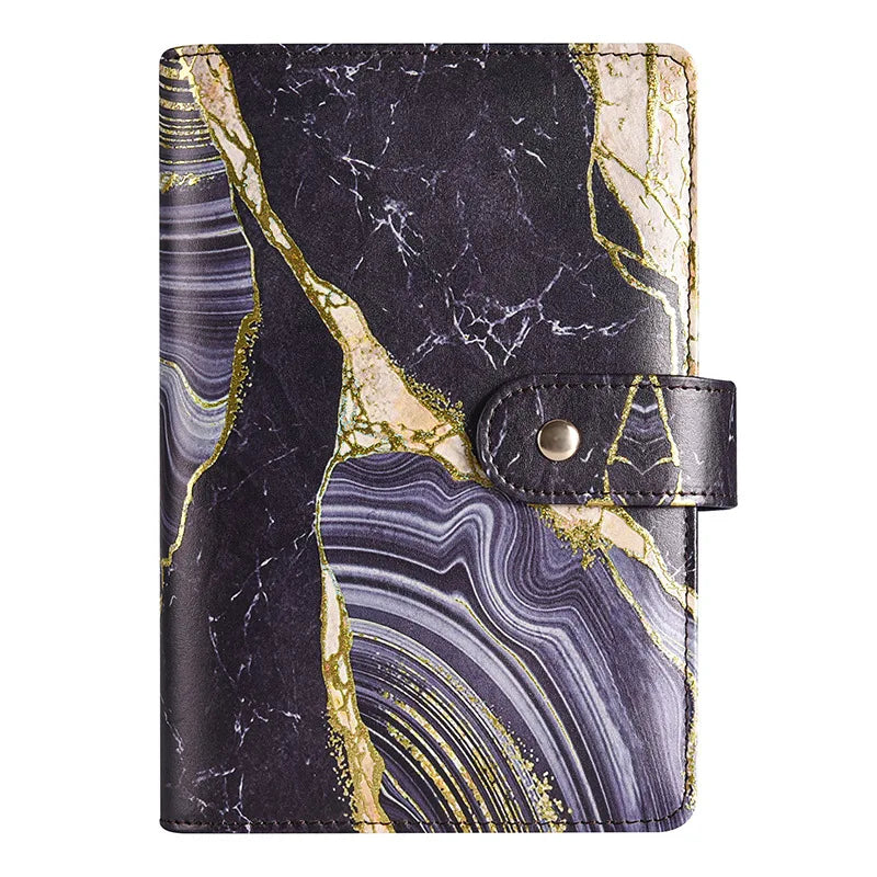 A6 Zipper Bag Color Print Binder PU Notebook Leather Creative Bookkeeping Book Cash budget Office Stationery
