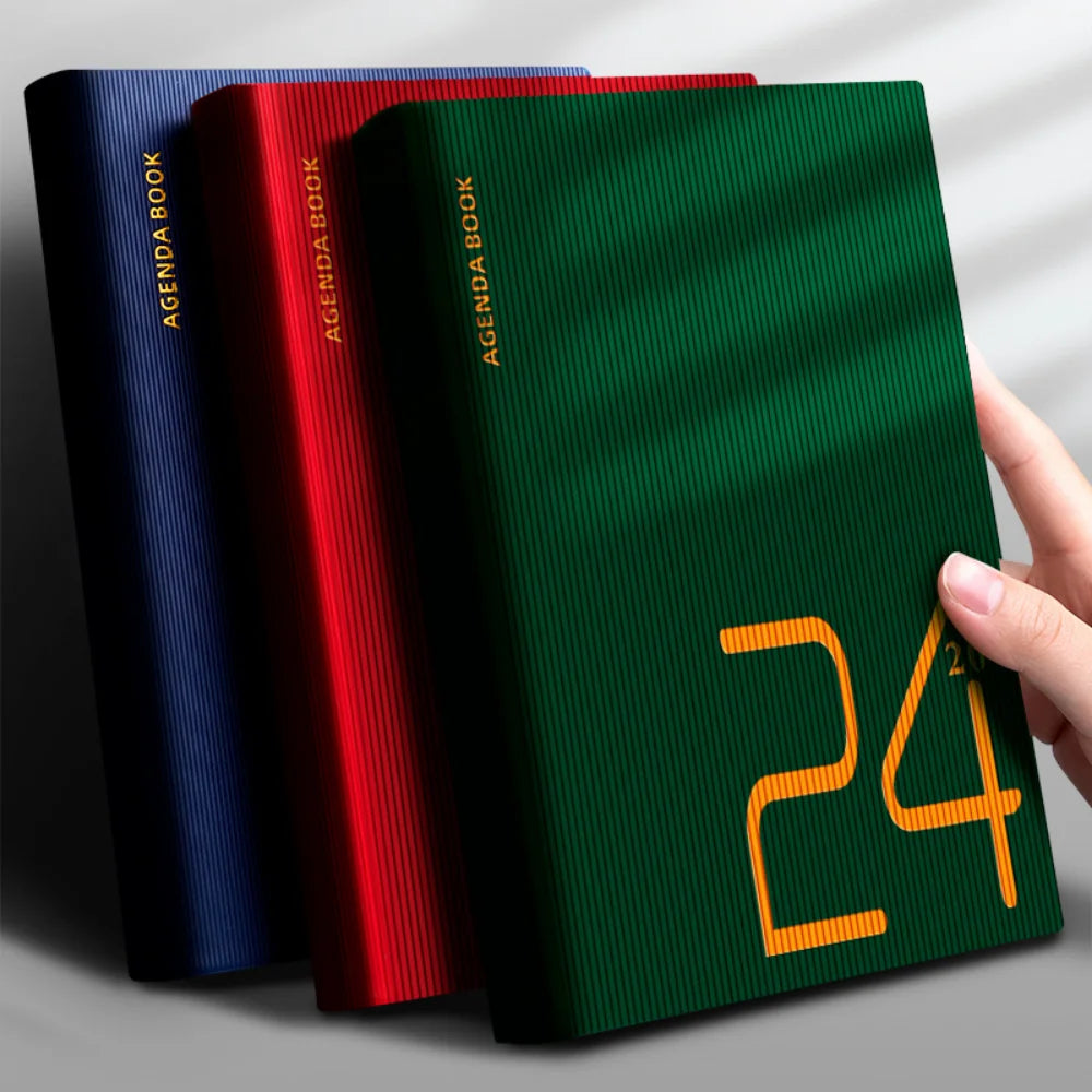 A5 Notebook Daily Weekly Monthly Planner 2024 Schedule Agenda Book 365 Days Notepad Writing Pads Office School Supplies