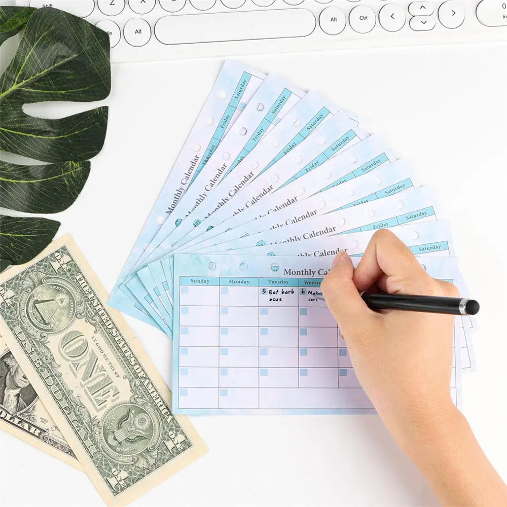 A6 Loose Leaf Notebook Refill Spiral Binder Inner Page Budget Page Monthly Weekly Daily Planner Agenda To Do Line Inside Paper