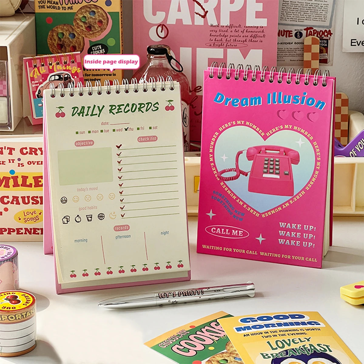Daily/Weekly Coil Planner 120 Sheets Agenda Diary Supplies 2023 Study School Supplies for Students Back to School