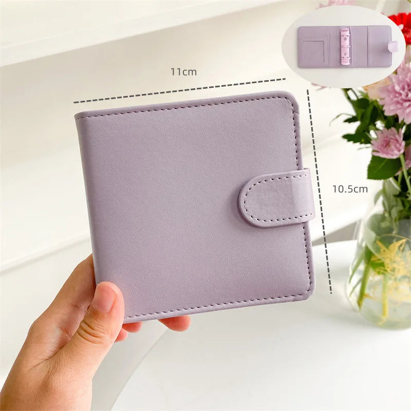 A7 Square Macaron Pink PU Leather DIY Binder Notebook Cover Diary Agenda Planner Paper Cover School Stationery